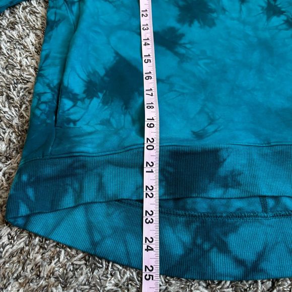 All in Motion Women's Loose Tie-Dye Crewneck Pullover Sweatshirt Teal green XS - Picture 9 of 9